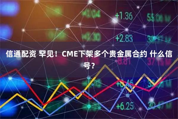 信通配资 罕见！CME下架多个贵金属合约 什么信号？