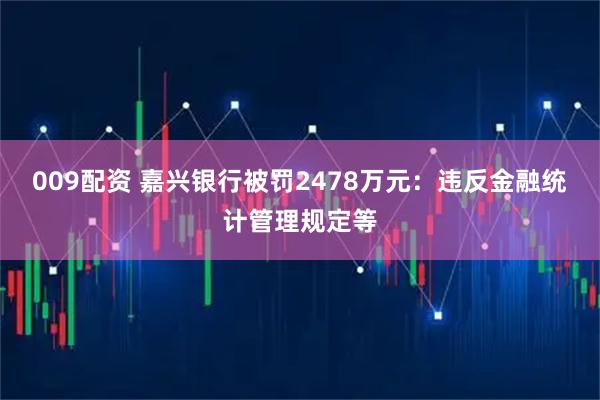 009配资 嘉兴银行被罚2478万元：违反金融统计管理规定等